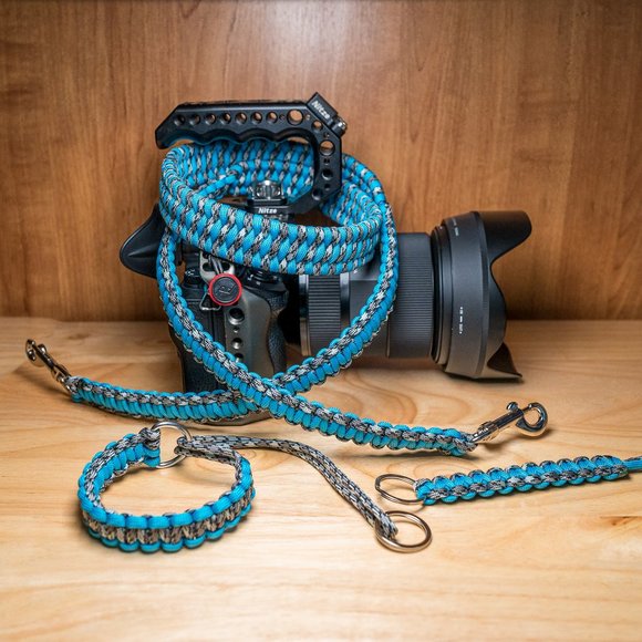 Custom Paracord camera strap & Matching Wrist strap & Matching key chain.